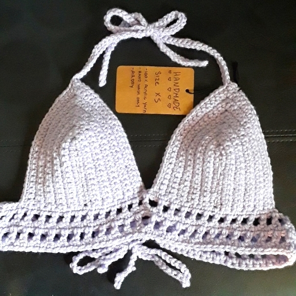 Handmade Lavender Crochet Brallete Size XS - Picture 1 of 3